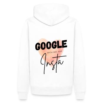 Google mich mal auf Insta - Männer Premium Bio Hoodie - Weiß - Hinten - Nico (187cm)