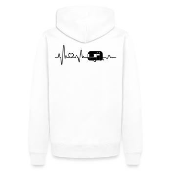 Caravane Camping Camping-car Camping-car Heartbeat - Sweat à capuche Premium bio Homme - blanc - Dos - Nico (187cm)