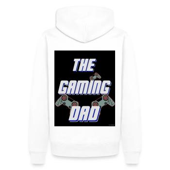 The Gaming Dad - Men’s Premium Organic Hoodie - white - Back - Nico (187cm)