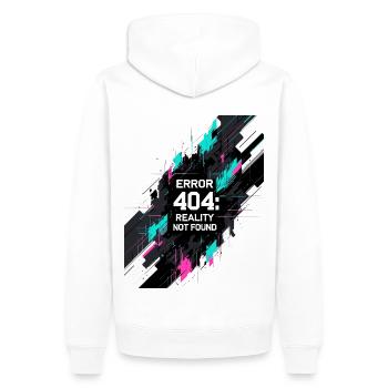 Error: Reality not found - Men’s Premium Organic Hoodie - white - Back - Nico (187cm)