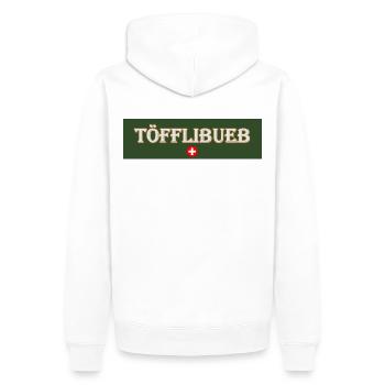töfflibueb - Männer Premium Bio Hoodie - Weiß - Hinten - Nico (187cm)