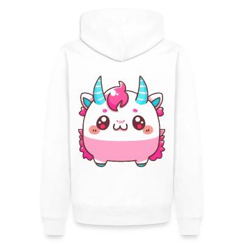 Cute Little Vampire Unicorn Monster Comic Style - Men’s Premium Organic Hoodie - white - Back - Nico (187cm)
