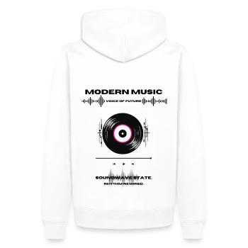 Musique Moderne - Schallpaltte Vinyl - Sweat à capuche Premium bio Homme - blanc - Dos - Nico (187cm)