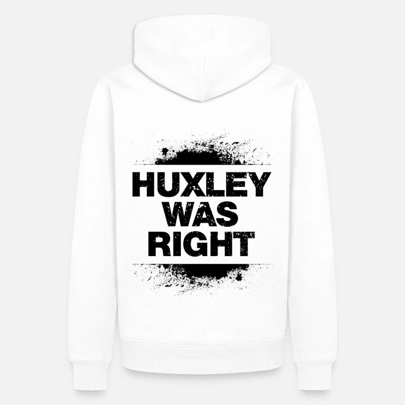 Huxley avait raison - sombre - Sweat à capuche Premium bio Homme - blanc