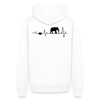 Elefant Herzschlag Elefanten EKG Afrika Fan Safari - Männer Premium Bio Hoodie - Weiß - Hinten - Nico (187cm)