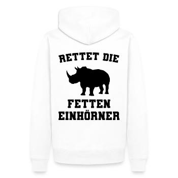 Tiere Rettet die fetten Einhörner Nashorn Freunde - Männer Premium Bio Hoodie - Weiß - Hinten - Nico (187cm)