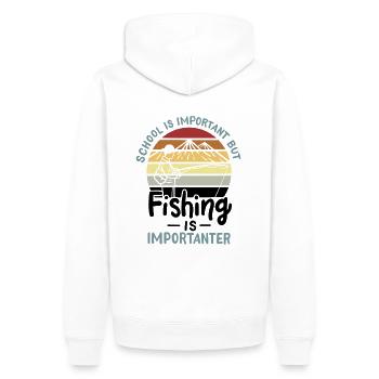 Fishing Fishing Is Importanter - Men’s Premium Organic Hoodie - white - Back - Nico (187cm)