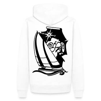 Sailing Yacht Sailing Ship with Compass Nautical Chart Sailing - Men’s Premium Organic Hoodie - white - Back - Nico (187cm)