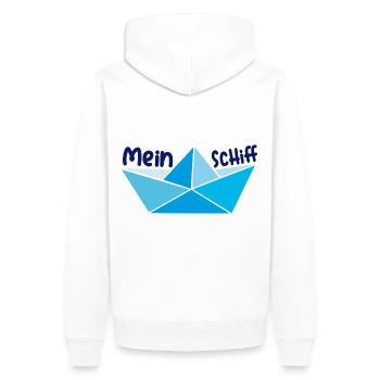 Mein Schiff - Männer Premium Bio Hoodie - Weiß - Hinten - Nico (187cm)