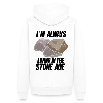 Géologie Géologie Pierres - Sweat à capuche Premium bio Homme - blanc - Dos - Nico (187cm)