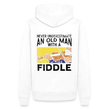 Violoniste Old Man - Sweat à capuche Premium bio Homme - blanc - Dos - Nico (187cm)
