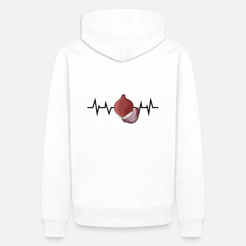 Rythme cardiaque d’oignon - Sweat à capuche Premium bio Homme - blanc