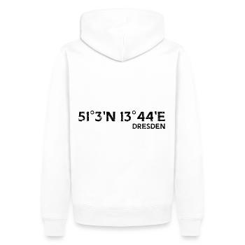Dresden Souvenir Coordinates - Men’s Premium Organic Hoodie - white - Back - Nico (187cm)
