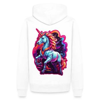 Einhorn - Männer Premium Bio Hoodie - Weiß - Hinten - Nico (187cm)