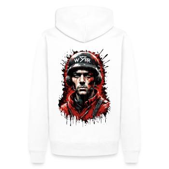 soldier 1 - Sweat à capuche Premium bio Homme - blanc - Dos - Nico (187cm)