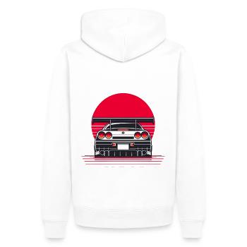 R34 Design 01 - Sweat à capuche Premium bio Homme - blanc - Dos - Nico (187cm)