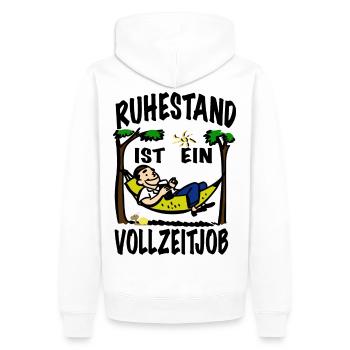 Ruhestand ist ein Vollzeitjob - Männer Premium Bio Hoodie - Weiß - Hinten - Nico (187cm)