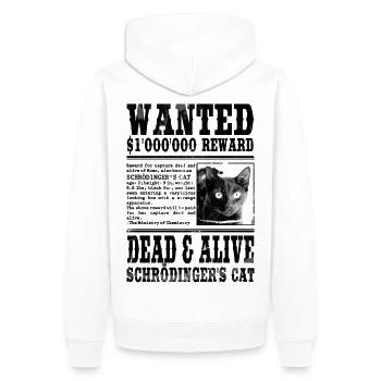 schrödinger's cat wanted black - Men’s Premium Organic Hoodie - white - Back - Nico (187cm)