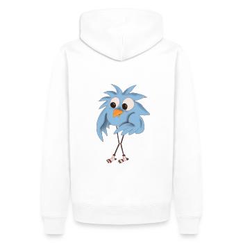 Gerdi geht - Männer Premium Bio Hoodie - Weiß - Hinten - Nico (187cm)