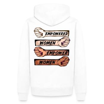Égalité des droits Femmes Emancipation Shirt Forte - Sweat à capuche Premium bio Homme - blanc - Dos - Nico (187cm)