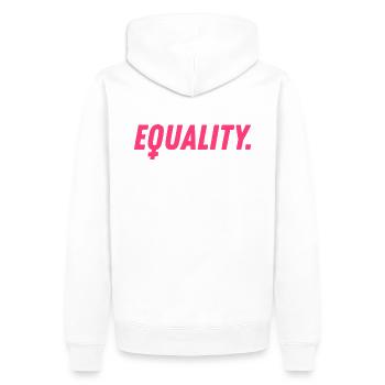 Droits égaux Femmes Shirt Féminisme Pouvoir - Sweat à capuche Premium bio Homme - blanc - Dos - Nico (187cm)