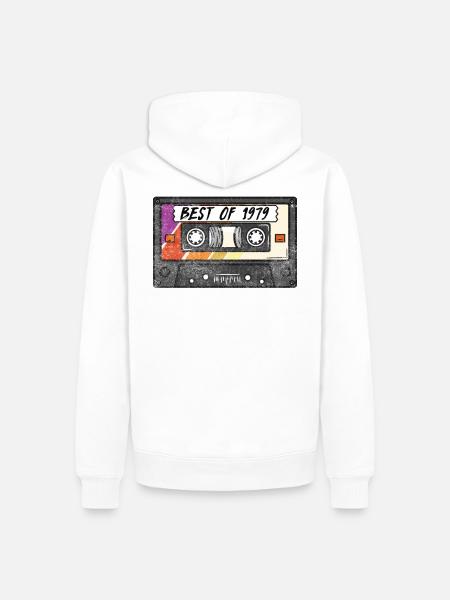 Best of T-Shirt 80s Retro Kassette Neon 80er - Männer Premium Bio Hoodie - Weiß
