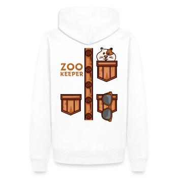 T-shirt Zoo Keeper Rongeur visiteur gardien de la faune - Sweat à capuche Premium bio Homme - blanc - Dos - Nico (187cm)
