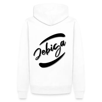jebiga en rond - Sweat à capuche Premium bio Homme - blanc - Dos - Nico (187cm)