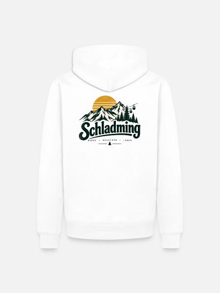 Schladming - Männer Premium Bio Hoodie - Weiß