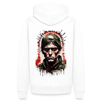 soldier 5 - Sweat à capuche Premium bio Homme - blanc - Dos - Nico (187cm)