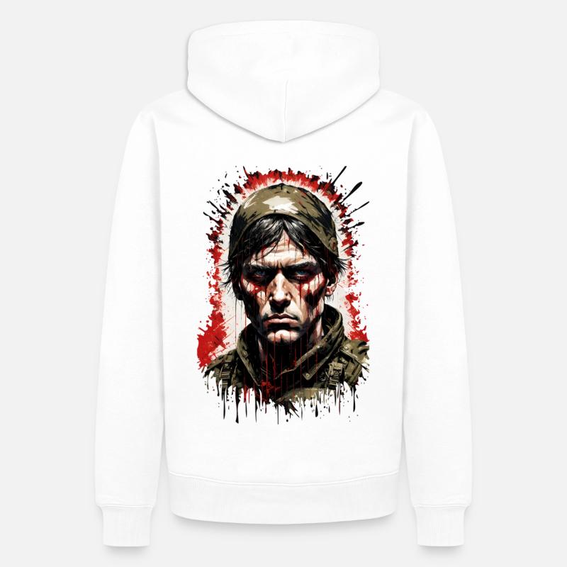 soldier 5 - Sweat à capuche Premium bio Homme - blanc