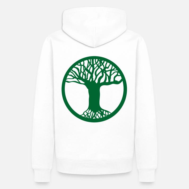 arbre - Sweat à capuche Premium bio Homme - blanc