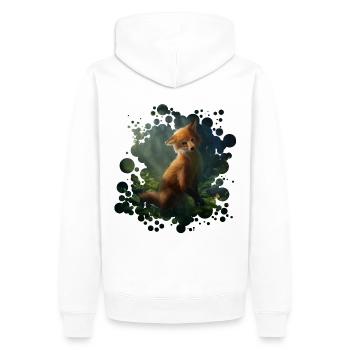 Kleiner Fuchs (Fox) - Männer Premium Bio Hoodie - Weiß - Hinten - Nico (187cm)