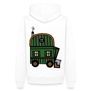Trailer Hut House Loisirs Camping Living - Sweat à capuche Premium bio Homme - blanc - Dos - Nico (187cm)