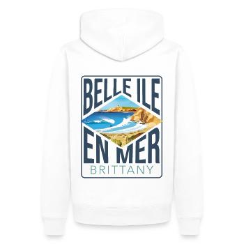 Schöne Insel auf dem Meer - Männer Premium Bio Hoodie - Weiß - Hinten - Nico (187cm)