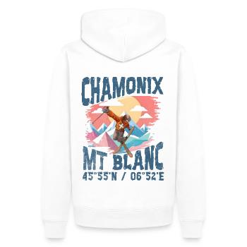 Chamonix free style blc - Sweat à capuche Premium bio Homme - blanc - Dos - Nico (187cm)