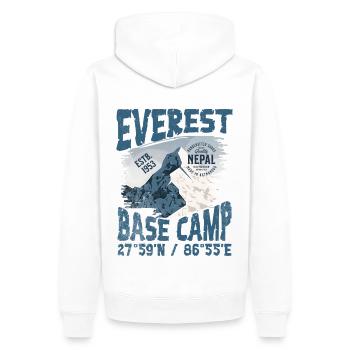 Everest Base Camp Nepal Copy - Sweat à capuche Premium bio Homme - blanc - Dos - Nico (187cm)