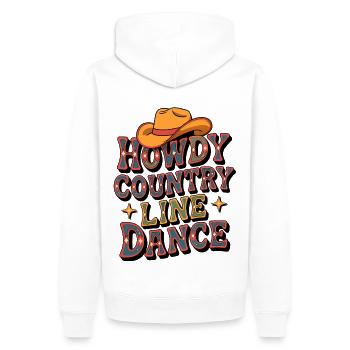 Howdy Line Dance Country design de danse en ligne coloré - Sweat à capuche Premium bio Homme - blanc - Dos - Nico (187cm)