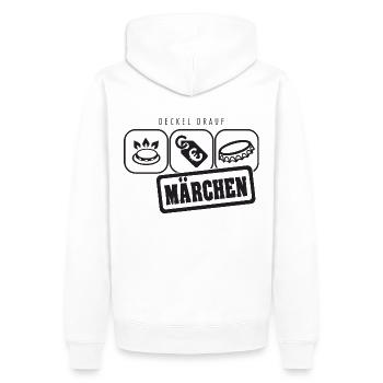Gaspreis Deckel Märchen - Männer Premium Bio Hoodie - Weiß - Hinten - Nico (187cm)