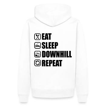 Eat Sleep Downhill Repeat T-Shirt Sport - Sweat à capuche Premium bio Homme - blanc - Dos - Nico (187cm)