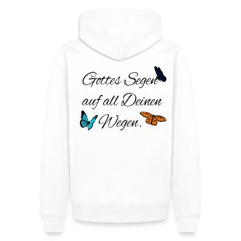 Gottes Segen Segensspruch Taufe Hochzeit Gläubige - Männer Premium Bio Hoodie - Weiß - Hinten - Nico (187cm)