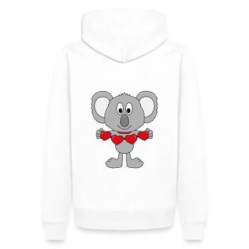 KOALA - TIER - LIEBE - LOVE - KINDER - BABY - Männer Premium Bio Hoodie - Weiß - Hinten - Nico (187cm)