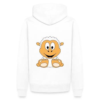 SCHAF - SHEEP - TIER - KIND - BABY - TIERISCH - Männer Premium Bio Hoodie - Weiß - Hinten - Nico (187cm)