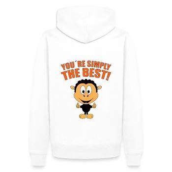 SCHAF - SHEEP - TIER - YOU´RE SIMPLY THE BEST! - Männer Premium Bio Hoodie - Weiß - Hinten - Nico (187cm)