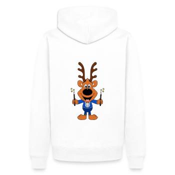 ZAUBERER - ZAUBERN - MAGIE - ZAUBERKASTEN - REH - Männer Premium Bio Hoodie - Weiß - Hinten - Nico (187cm)