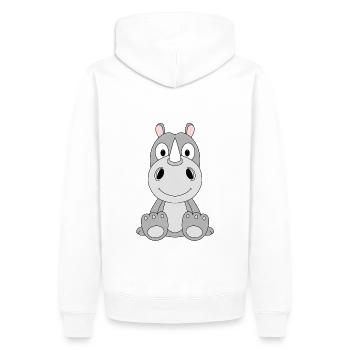 NASHORN - TIER - KIND - BABY - Männer Premium Bio Hoodie - Weiß - Hinten - Nico (187cm)
