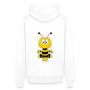 BIENE - YOGA - PILATES - TIER - KIND - BABY - Männer Premium Bio Hoodie - Weiß - Hinten - Nico (187cm)
