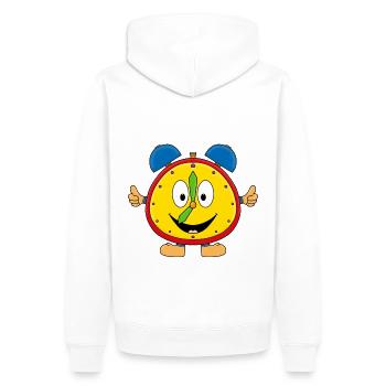 WECKER - UHR - UHRZEIT - KINDER - BABY - Männer Premium Bio Hoodie - Weiß - Hinten - Nico (187cm)