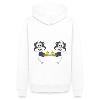 STINKTIERE - BADEWANNE - TIERE - KINDER - BABY - Männer Premium Bio Hoodie - Weiß - Hinten - Nico (187cm)