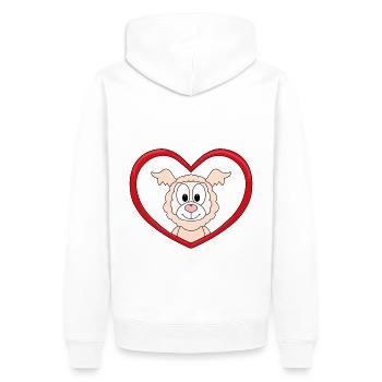 ALPAKA - LAMA - LIEBE - TIER - KIND - BABY - Männer Premium Bio Hoodie - Weiß - Hinten - Nico (187cm)